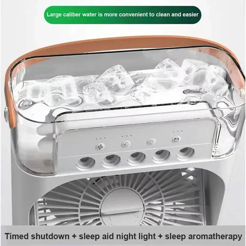 Portable 3-in-1 Air Cooler with LED Night Light and Humidifier for Home and Office