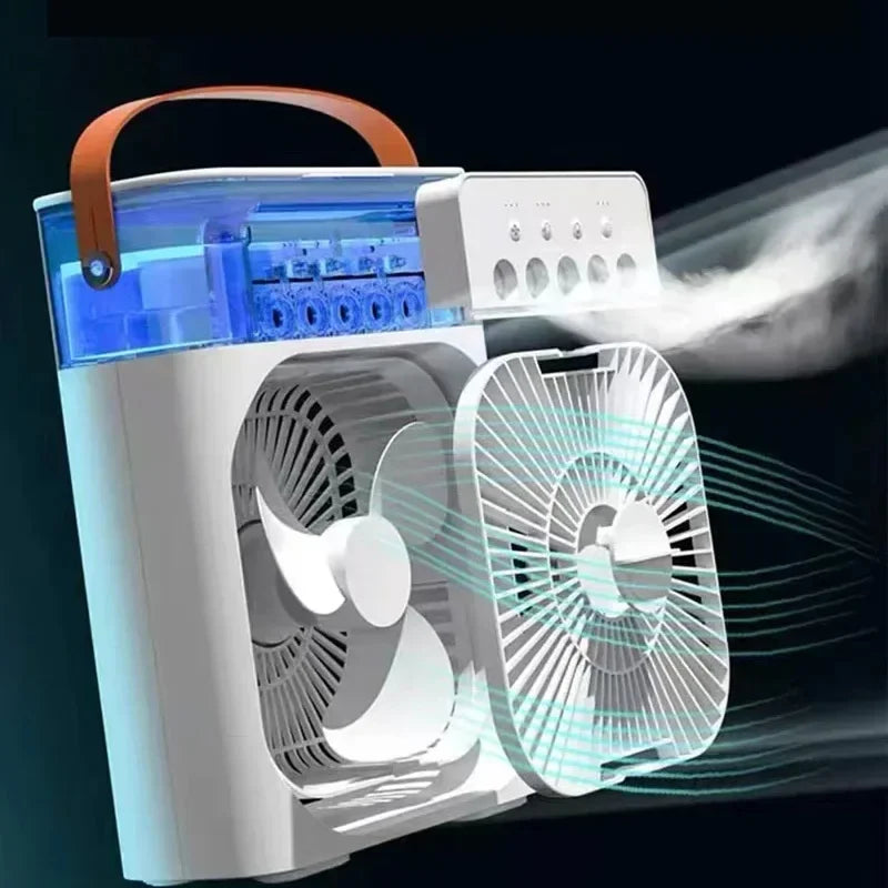 Portable 3-in-1 Air Cooler with LED Night Light and Humidifier for Home and Office