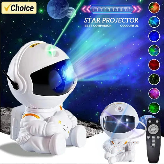 LED Galaxy Star Astronaut Projector Night Light for Children's Bedroom Decor