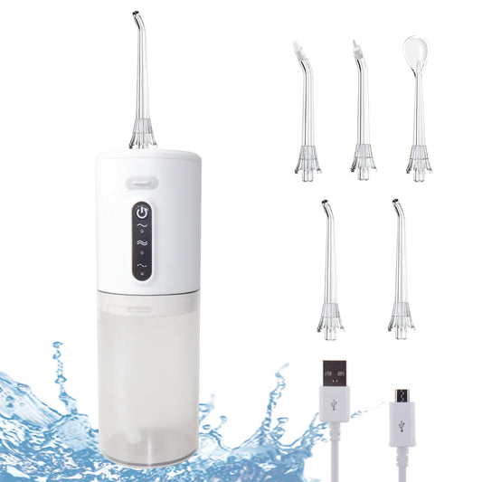 Portable Electric Water Flosser with 5 Jet Tips and 3 Modes